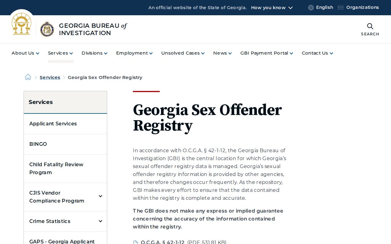 Georgia official registry guidance in the Rome residents directory