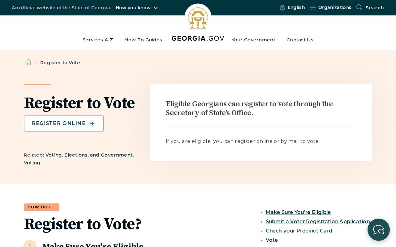 Georgia voter registration page relevant to lawful Rome neighbor records