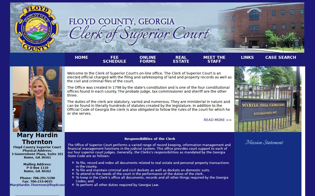 Rome previous residents Floyd Superior Court Clerk access