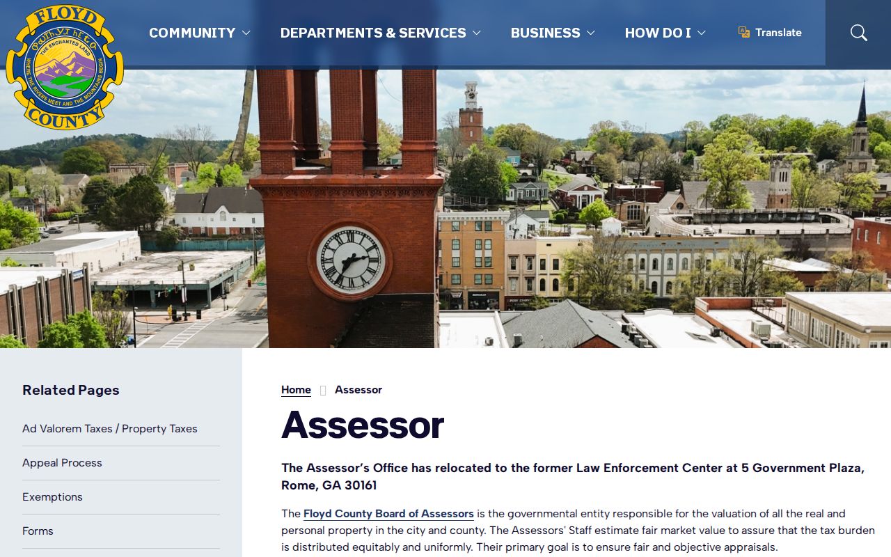 Rome street directory Floyd County assessor office