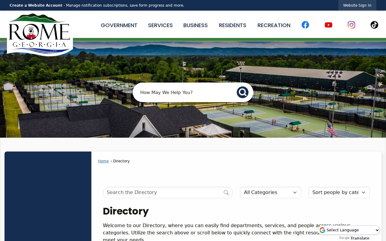 Rome city staff directory for ZIP code record routing